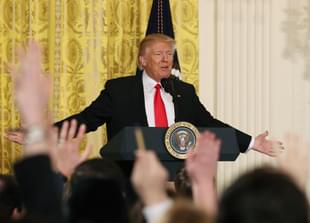 Donald Trump takes questions from reporters during a news conference in the East Room at the White House on February 16, 2017 (Mark Wilson/Getty Images)